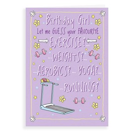 Regal Publishing Humour Funny Birthday Card Exercise weights - 7 x 5 inches