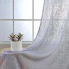 MIUCO Semi Sheer Curtains Poly Linen Textured Solid Grommet Curtains