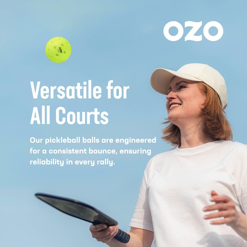 OZO Pickleball 12 Set Outdoor Balls 40 Holes Rotational Shape