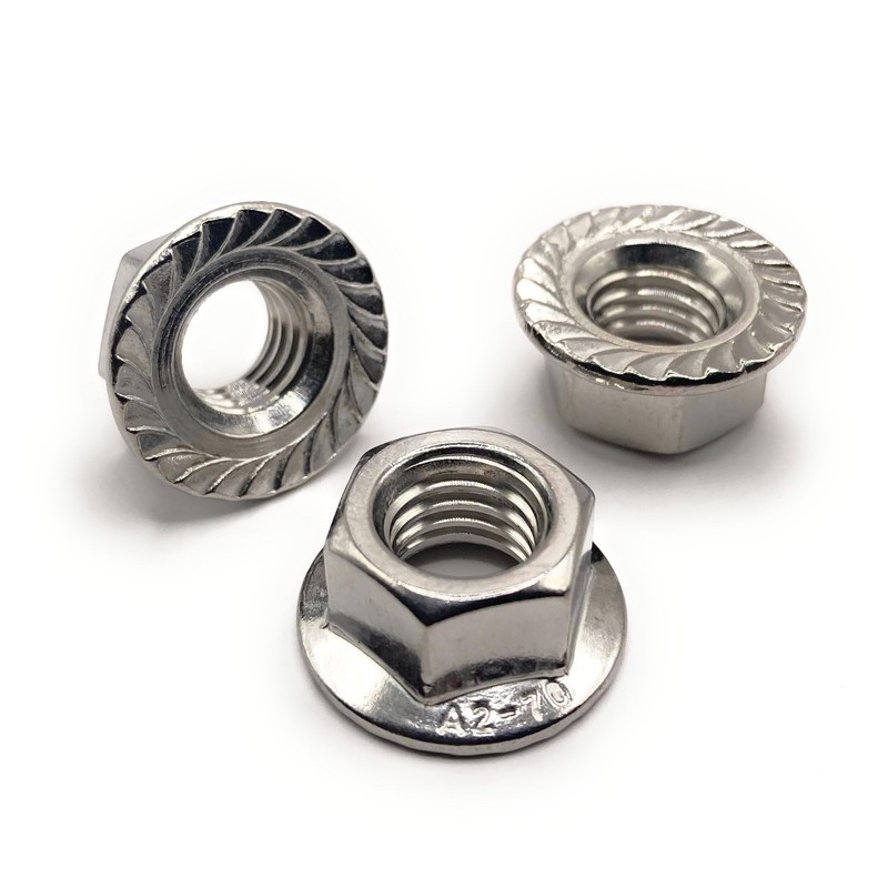 Nuts made of stainless steel with serrated edge M4, nuts