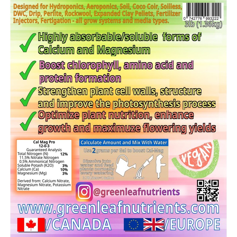 CalMag Pro Hydroponic and Soil Nutrient Fertilizer for Plants Calcium