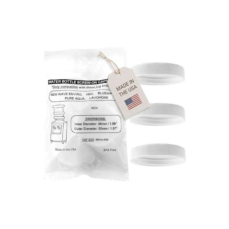Water Systems Screw-On Caps for Water Cooler/Dispenser Plastic Jugs, 48mm