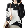 unifiss 033A Knit, Bi-Color, Pattern, Crew Neck, Long Sleeve, Cute,