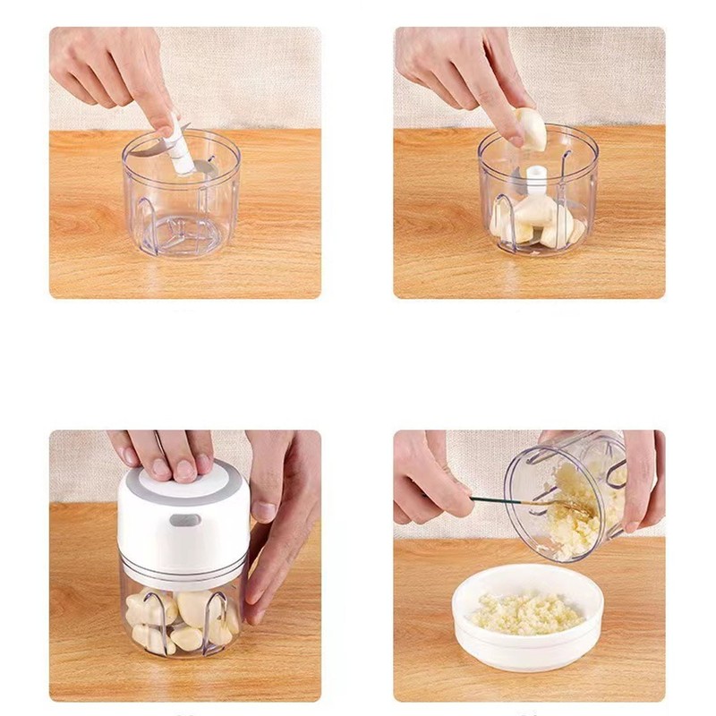 Electric Garlic Chopper 250ml Cordless Operation Multifunctional Detachable Mini Food