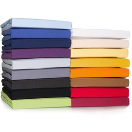 CelinaTex Casca Topper Fitted Sheet 120 x 200 - 130 x 220 cm Snow White Jersey Mako Cotton 210 g/m² Elastane Fitted Sheet