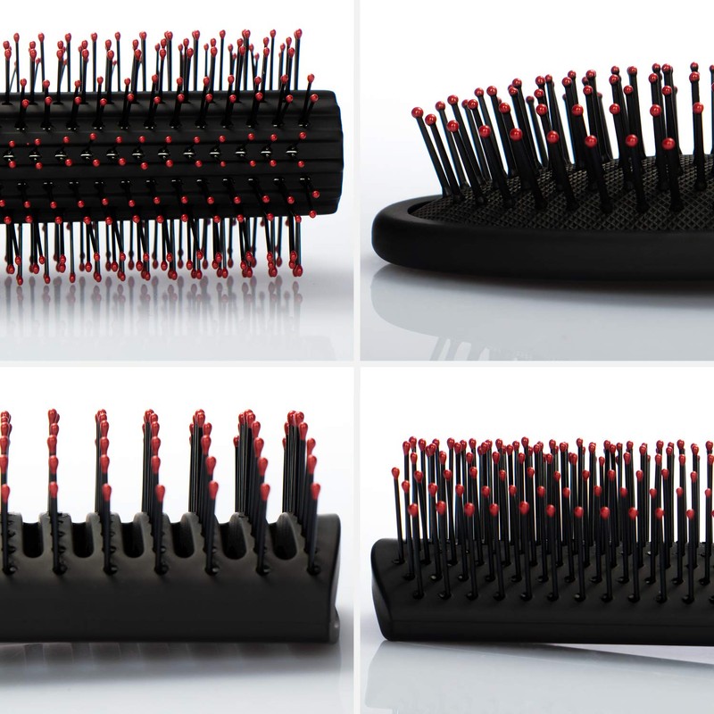com-four® 4-Piece Styling Set with Various Hair Brushes with Soft