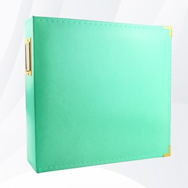 Craftask 12x12 Photo Album 3 Ring Binder, PU Leather Cover Scrapbook Album 12x12 D-Ring with 10 Scrapbook Refill Pages Protective Plastic Sleeves - Mint