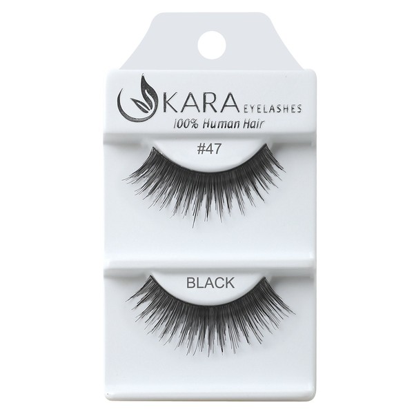 Kara Beauty Human Hair Eyelashes - 47 (Pack of 12)