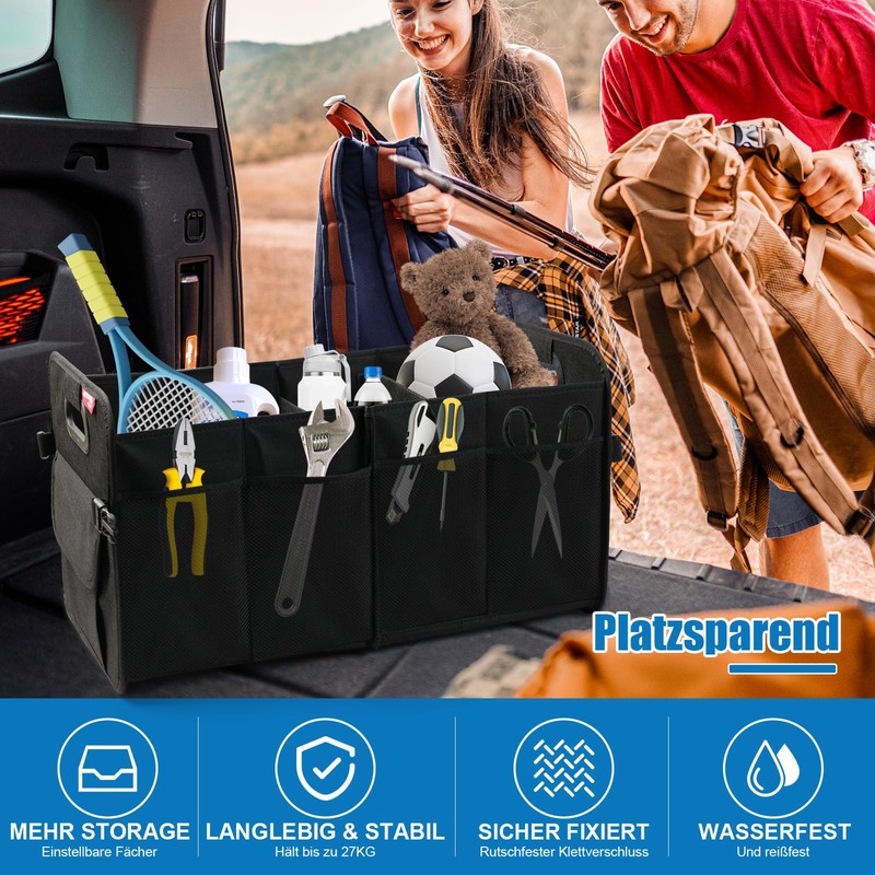OEMASSIVE Car Boot Organiser - Foldable Large Boot Bag with