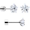 Body Candy Flat Back Earrings Studs - Clear Simplistic Heart