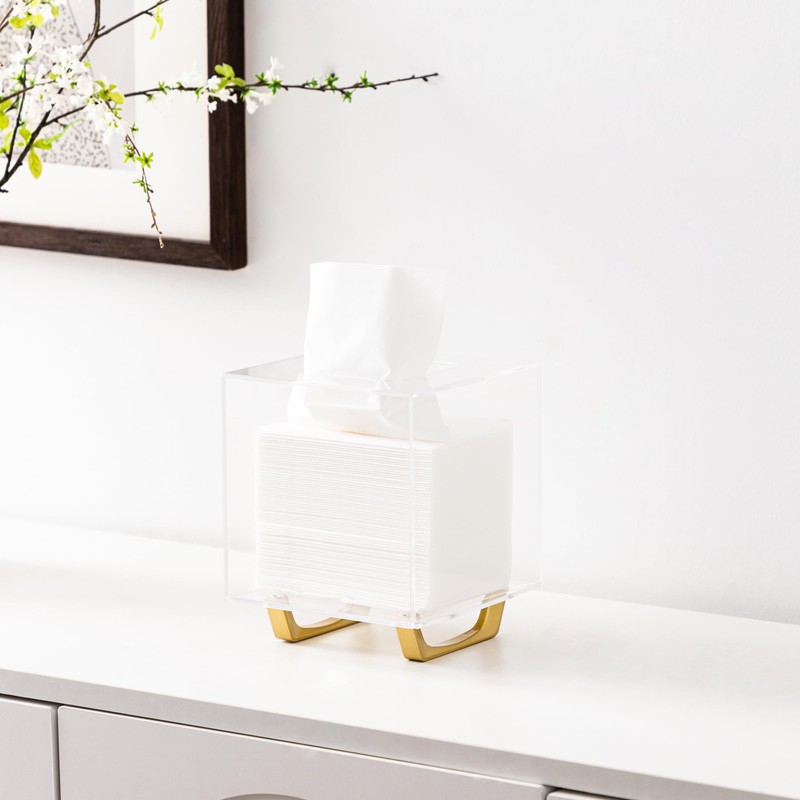 HBlife Clear Tissue Box Cover Square Acrylic Tissue Box Holder