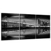 Kreative Arts San Francisco Bay at Night in Black and White Bridge Canvas Prints, Multicolor