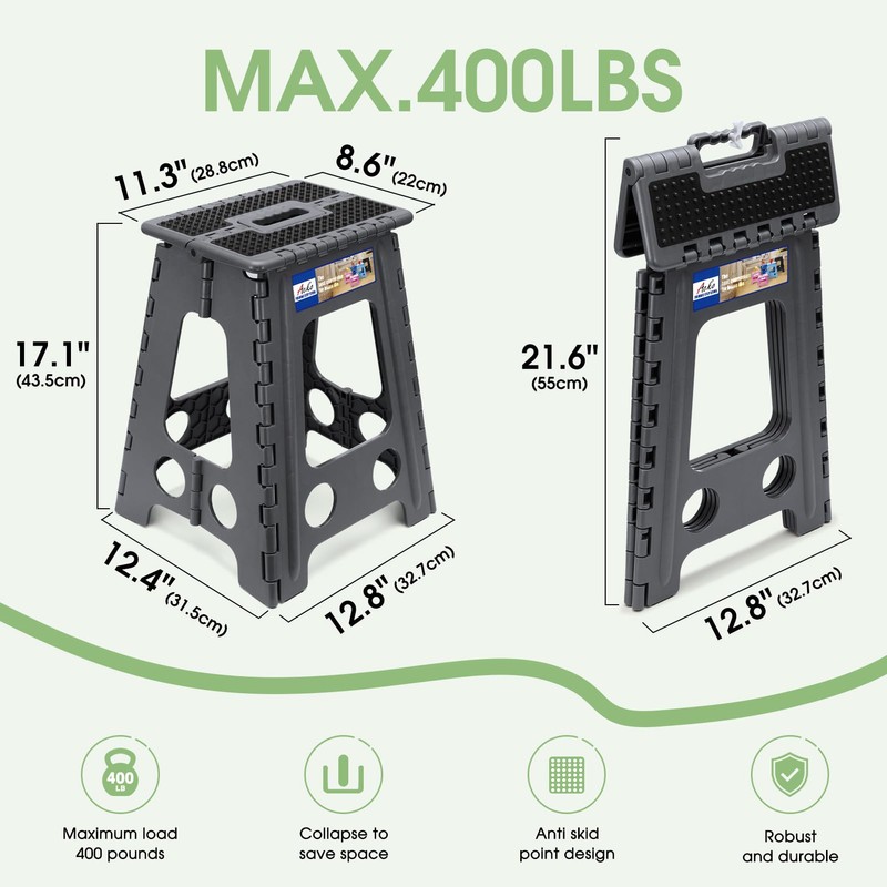 ACKO Folding Step Stool Foldable 17.5 Inch Stools for Adults