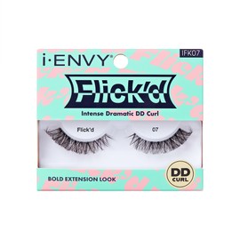 i-ENVY False Lashes Flick'd D-Curl Strip Lashes Volume Bouncy Natural Clear Band Cat Eye Dramatic Trendy Extensions Reusable Eye Lashes (07)