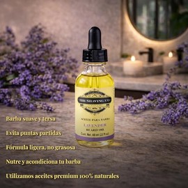 THE SHAVING CO Aceite para Barba Lavanda Nutre, Humecta e Hidrata tu Barba desde la raíz. Hecho especialmente con ingredientes Premium 100% naturales,