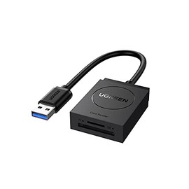 UGREEN 2 en 1 Lector de Tarjeta Múltiple, Lector USB 3.0 a Tarjeta Memoria, Soporta Tarjetas de Memorias TF, SD y Micro SD, Transmisión de Datos Simultáneamente Entre Dos Tarjeta