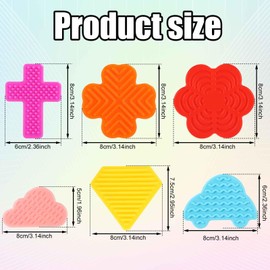 6pcs Fidget Stones, Fidget Sensor Stones Fidget Worry Stones Silent Fidget Toys for Classroom Textured Sensor Worry Stones Small Prizes Fidget Toys for Stress Autism Kid Adult(6 Styles)