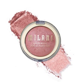 Milani Baked Blush, Updated Powder Blush for Cheeks, Cruelty Free Makeup - Shape, Contour & Highlight Face for a Shimmery or Matte Finish - Sparkling Rosé