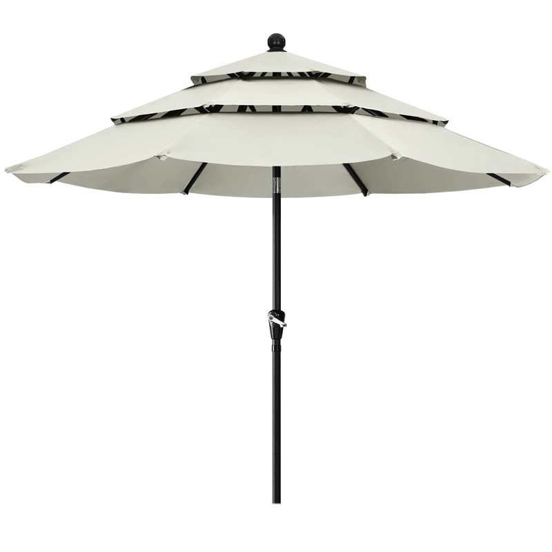 ABCCANOPY Patio Umbrellas 3-Tiers 10FT (Light Beige)