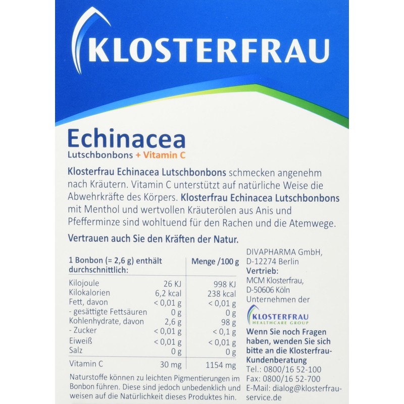 Klosterfrau Echinacea Lozenges + Vitamin C (Pack of 24)