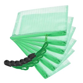 YOKIVE 6 Pack Mesh Zipper Bags, B8 Mesh File Pockets | Plastic Document Pouch, Great for Office Appliances Travel Storage(Green)