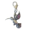 Unisex Tibetan Silver Hummingbird Zipper Pull with Heart Shaped Secure