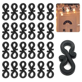 MAINOSHY 120PCS Christmas Outdoor Light Clips Gutter Hooks Mini Plastic Light Clips Gutter Christmas Lights Hanging Hooks S Clips Hangers for Xmas Party Outdoor String Lights