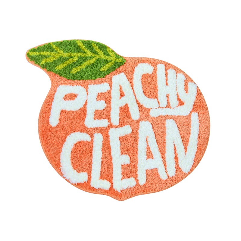 Peach Clean Bath Mat, Bathroom Decor Area Rug Peachy, Soft