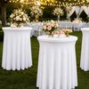 2 Packs Round Spandex Cocktail Table Skirt 32"x 43" Spandex