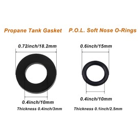 YUEARN 15Pcs Propane Tank Gasket and 15Pcs O-Rings for Soft Nose P.O.L. Fittings, Gas Leakage-Proof Sealing, Fits for Propane Gas Adapters, Connectors, Valves, Regulators, Accessories, More