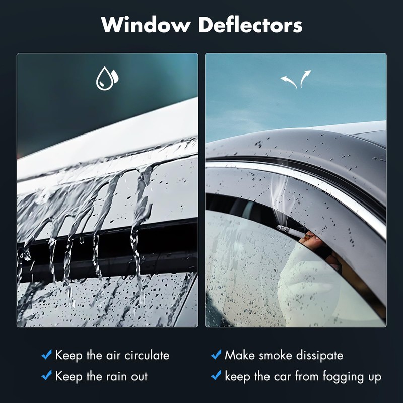 Side Window Deflectors Rain Guards Vent Window Visors for Acura