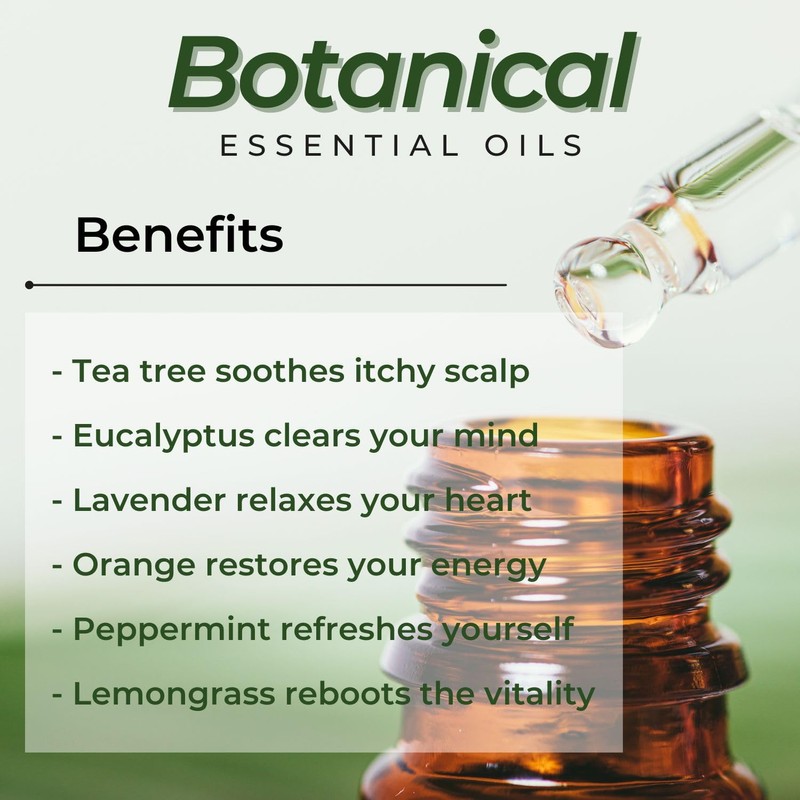 Essential Oils Set (Eucalyptus, Lavender, Lemongrass, Peppermint, Tea Tree, Orange)