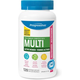 Progressive Advanced Daily Multivitamin for Active Women, with DIM, Chastetree, Maca, and Ashwagandha. Supports Immune Health, Healthy Estrogen Balance, and Energy, 100% Complete, Canadian-Made, 120 Count