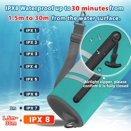 ROCONTRIP Crossbody Waterproof Bag IPX8 Dry Bag with Airtight Zipper