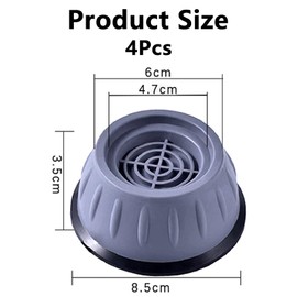 Wjelet 4 Pcs Washing Machine Feet Anti Vibration Pads, Washing Machine Feet Stabilizer, Noise Cancelling Washing Machine Anti Vibration Pads for Washers and Dry