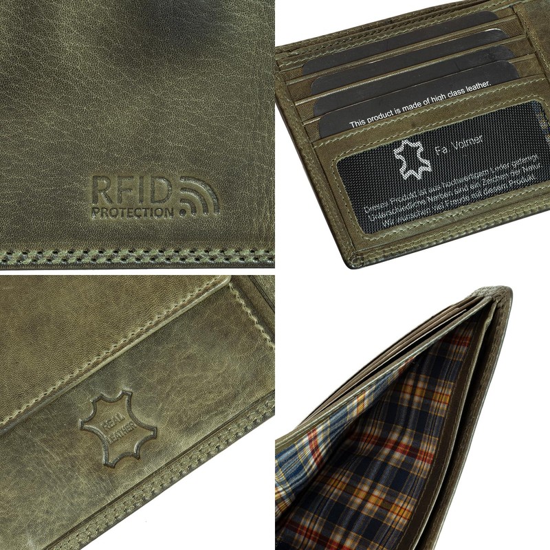 Fa.Volmer ® Men's Leather Wallet with RFID Protection - Extra