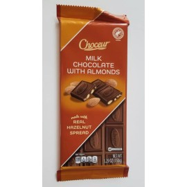 Choceur 2 PK- Choceur Milk Chocolate with Almonds Bars Real Hazelnut Spread Bundle