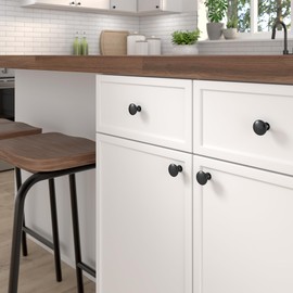 Richelieu Hardware BP9041900 Copperfield Collection 1 3/16-inch (30 mm) Matte Black Functional Cabinet and Drawer Mushroom Knob for Kitchen, Bathroom, and Furniture