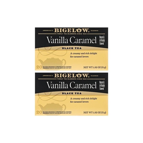 Bigelow Vanilla Caramel Black Tea (20 Teabags) (Pack of 2)