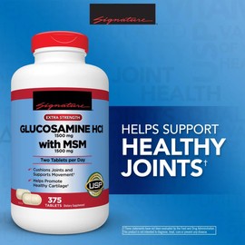 Signature Glucosamine with MSM, Helps Support Joint Cushioning - 375 Tablets