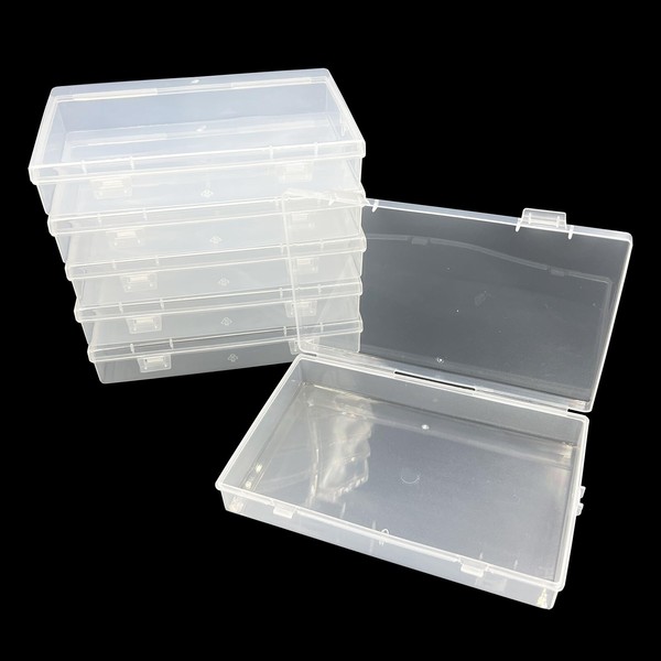 DUGYIRS Pack of 6 Transparent Plastic Storage Boxes with Lid