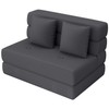 Folding Sofa Bed, One-Piece High-Density Foam Sleeper Chair, Grey, Twin