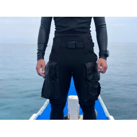 Kinno Scuba Neoprene Wetsuit Short 3mm Scuba Diving Tech Pants with 2 Large Capacity Pocket for Snorkeling Surfing Swimming (Large)