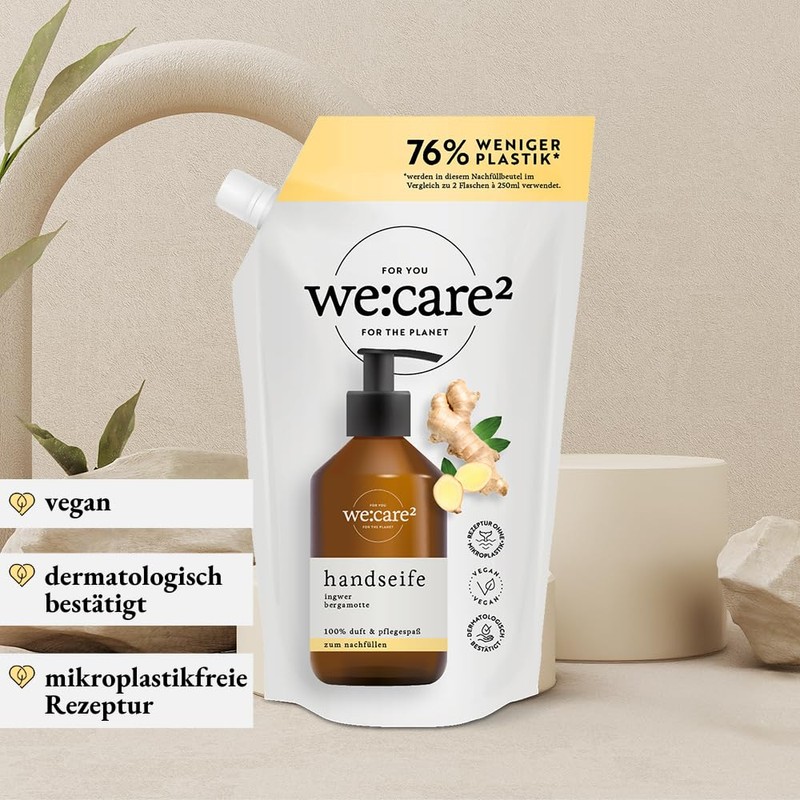 we:care² Hand Soap Refill Bag 500 ml Ginger/Bergamot - Sustainable