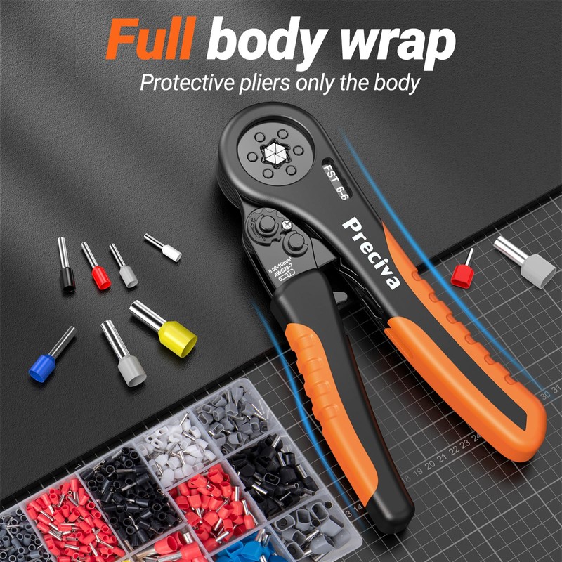 Preciva Crimping Pliers 0.08-10 mm², 1250 Single and Double Wire