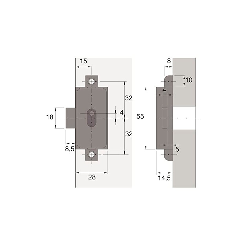 HETTICH DM15 Right Hand Turn Bar Lock Single Lock Nickel