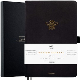 Scribble & Dot® Bullet Planner - Dotted Journal | A5 Ultra Thick 160gsm Paper - Premium Dotted Journal for Artists and Creators, Includes Pen Test Pages (Gold Bee)