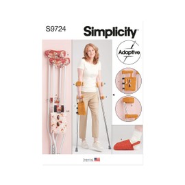 Simplicity Fleece and Sherpa Lined Crutch Pads, Bag and Toe Cover Sewing Pattern Kit, Code S9724, One Size, Multicolor