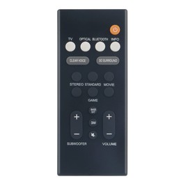 AULCMEET Remote Control Replacement for Yamaha SR-B20A VDQ7630 SR-C20A SR-B20ABL SR-C20ABL ATS-C200 Sound Bar