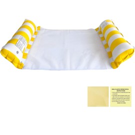 Float, 1 Seater, Adult Float, Bed Float, 27.6 x 51.2 inches (70 x 130 cm), Water Hammock + 2 Vinyl Repair Tapes, For Adults, Float, Water Hammock, Foldable, Exusive, Heat Protection, Patch Sticker